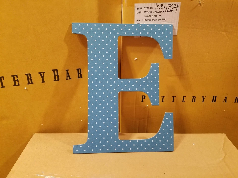 Pottery Barn Teen Pared Letra E con Tiras Adhesivas 12" H #9926 Foto 1 de 3