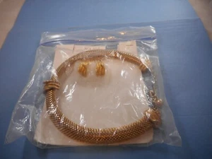 VINTAGE SNAKE CHOKER NECKLACE AND EARRING SET - Picture 1 of 2