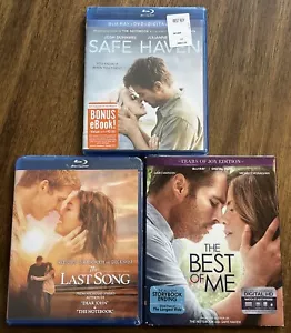 NICHOLAS SPARKS 3 Blu-Ray/DVD LOT: Safe Haven, Best of Me, Last Song NEW Sealed - Picture 1 of 3