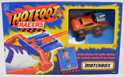 Matchbox Playset Hot Foot Racers arancione auto plastica MBX 1-75 Superfast i... - Immagine 1 di 4