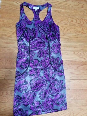 RICHARD CHAI TARGET PURPLE FLORAL RETRO WIGGLE DRESS SHEATH SIZE 3 - Image 1 of 4