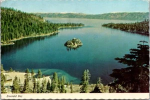 Postcard Aerial View of Emerald Bay and Shoreline of Lake Tahoe c.1975 6' x 4" - Picture 1 of 2
