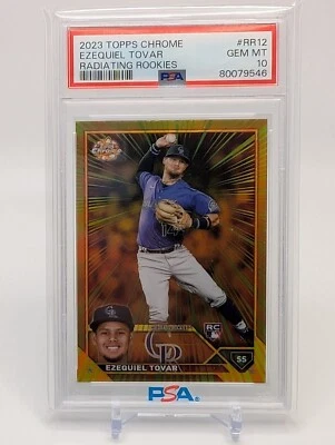 2023 Topps Chrome Ezequiel Tovar Radiating Rookies PSA 10 SP RC RR-12 - Image 1 of 2