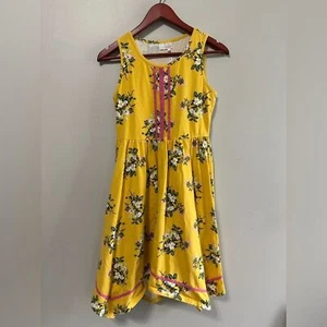 435 by Matilda Jane Girls Twirl Dress Size 16 Yellow Floral Sleeveless Fall - Picture 1 of 3