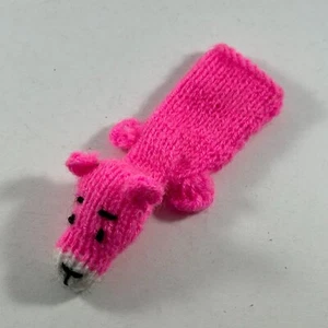 Pupazzo dito pantera rosa lavorato a maglia 4 pollici - Foto 1 di 7
