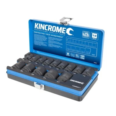 Kincrome 14pce 1/2" Drive 6 pt Metric Standard Impact Socket Set 10-27mm K28201 - image 1 of 4