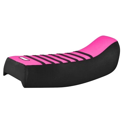 Cubierta de asiento con pinza negra y rosa para Suzuki LTF 250 300 1987-98 con costillas negras #366 Foto 1 de 4