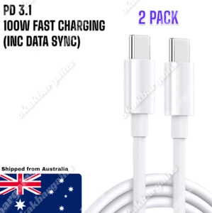 2x USB Type C to USB-C Cable Fast Charging For iPhone 16 15 Pro Max iPad Air min - Picture 1 of 2