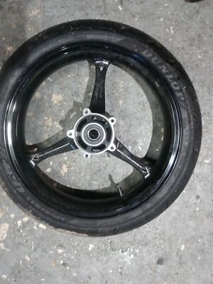 2006 2007 SUZUKI GSXR 600 750 GSXR 1000 OEM FRONT WHEEL W/ DUNLOP Q3 TRACK TIRE - Image 1 of 4