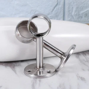 2 Pcs Stainless Steel Flange Seat Closet Rod Holder Oval End Supports - Bild 1 von 12
