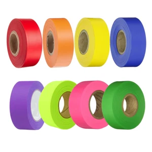 8 Pack Flagging Tape Assorted Colors Non-Adhesive - Multipurpose Neon Marking Su - Picture 1 of 5