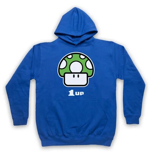 1UP SUPER MARIO MUSHROOM TV VIDEO GAME MINI UNOFFICIAL ADULTS UNISEX HOODIE - Picture 1 of 11