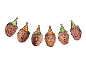 Donald Trump Face Birthday Garland, Funny Trump Portrait Bday Party Decor,  - Picture 1 of 6