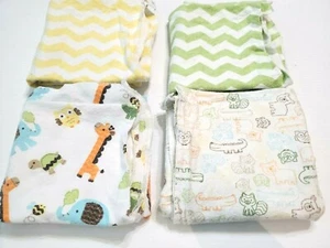 Circo Receiving Blankets Set Of 4 Animal Chevron Green Yellow - Picture 1 of 12