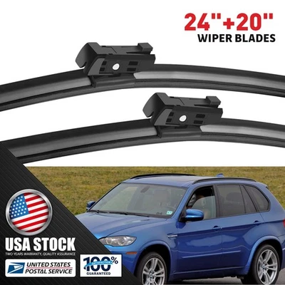 NUEVO limpiaparabrisas delantero con bloqueo superior 24"+ 20" para BMW X5/X6 2008-2012 Foto 1 de 4