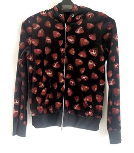 HYSTERIC GLAMOUR Skull Berry Velour Hoodie – One Size Made in Japan - Picture 1 of 4