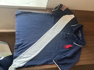 Polo Ralph Lauren Kid's Shirt Big Pony American Flag Size M (10-12) - Picture 1 of 5