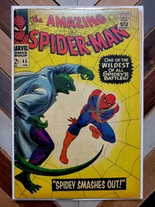 AMAZING SPIDER-MAN #45 EN MUY BUEN ESTADO - 3,5 (Marvel 1967) tercera aplicación THE LIGART Romita Sr. Art - Imagen 1 de 11