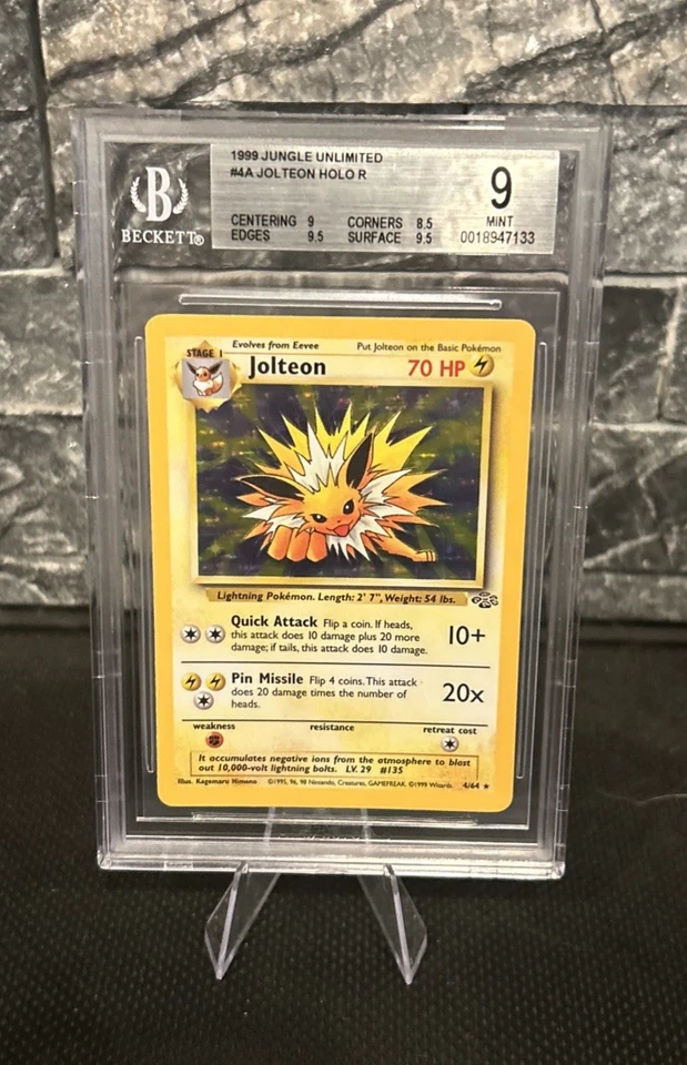 BGS 9 Pokémon TCG Jolteon Jungle 4/64 Holo Unlimited Holo Rare (1999) - Image 1 of 2