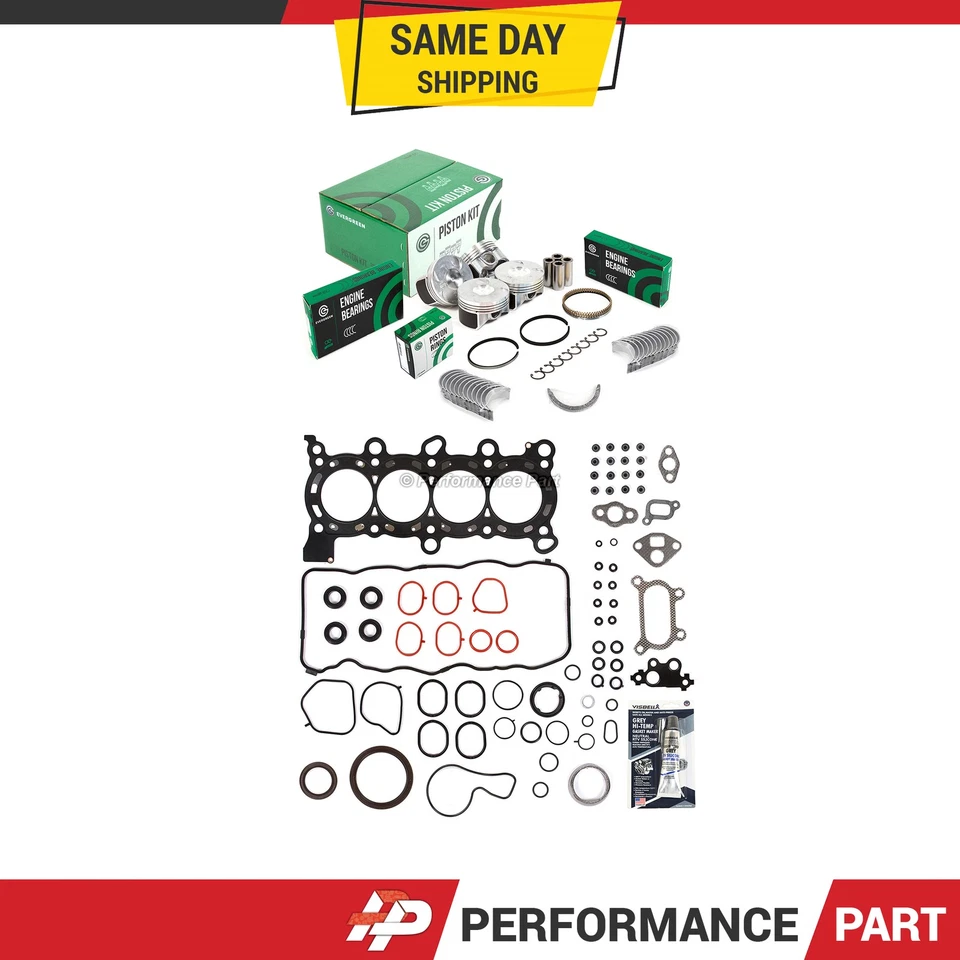 Full Gasket Set Pistons Bearings Fit 06-09 Honda Civic 1.8 SOHC R18A1 - Image 1 of 4