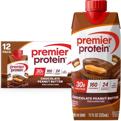 Premier Protein Shake, Chocolate Peanut Butter, 30g Protein,11 fl oz,12ct - Image 1 of 4