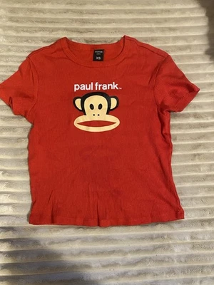Top Y2K Vintage Paul Frank Rojo Vibrante Juniors Talla XS Foto 1 de 2