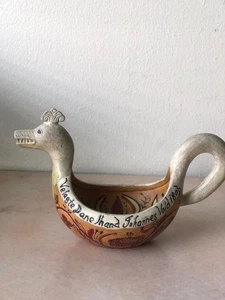 Vintage Ceramic Norway Viking Ship Dish / Drinking Cup Danish Nordic Dragon Boat - Picture 1 of 24