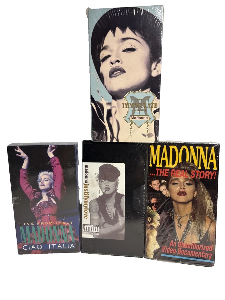 4 Madonna VHS Lot Music & Documentary Videos Pop Icon Sealed Vintage Collectible - Image 1 of 4