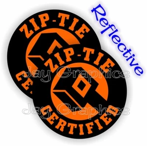 REFLEKTIERENDE Schutzhelm Aufkleber | ZIP TIE ZERTIFIZIERT | Lustige Helm Aufkleber Zip-Ties - Bild 1 von 1