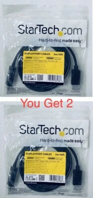 Lot Of 2 - New StarTech DisplayPort Male to HDMI Male 4K 10ft Adapter Cable