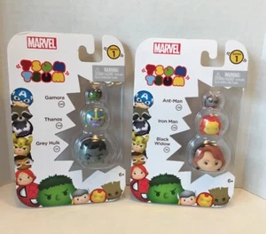 Marvel Tsum Tsum 3 Pack Series 1 Figures Black Widow Grey Hulk Lot of 2 Pks New - Picture 1 of 10