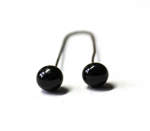 1 Pair antique black glass decoy bear taxidermy eyes New Old Stock 7mm (1/4") - Picture 1 of 3