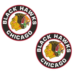 Chicago Black Hawks  Large 12 inch Cornhole Board Indoor/Outdoor Decals set of 2 - Picture 1 of 1