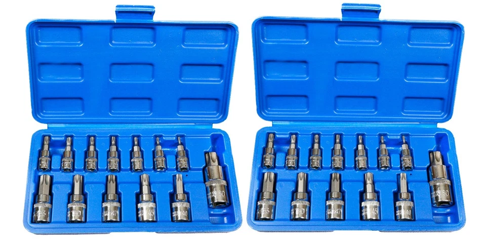 Torx Bit Tamper Proof Socket | 26pc Star Set Security S2 Steel 1/4 3/8 1/2 Drive - Image 1 of 1