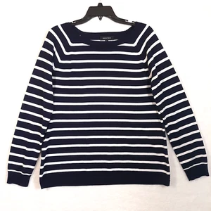 Spense Sweater XL Blue White Stripes Long Sleeve Nautical Classic Pullover EUC - Picture 1 of 11