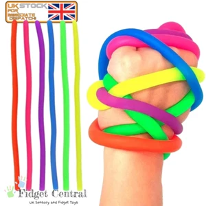 6x Fidget Monkey Noodle Stretchy String Sensory Kids Stress Relief Toy UK School - Picture 1 of 4