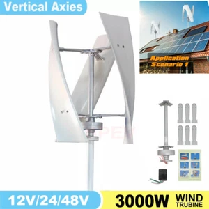 3000W 12V/24V/48V Vertical Wind Power Turbine Generator Controller Home Windmill - Picture 1 of 15