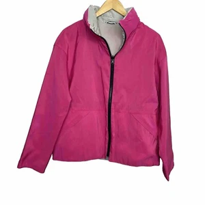 Mycra PAC Reversible Foldable Hood Rain Jacket Pink Tan Made in USA Size 1 S/M - Picture 1 of 8