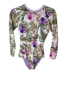 Splendid Girls Size 16 Long Sleeve Rashguard One Piece Swimsuit Floral Print - Picture 1 of 8