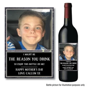 FATHERS Day Birthday PERSONALISED WINE PROSECCO GIN BOTTLE LABEL REASON DRINK 48 - Picture 1 of 5