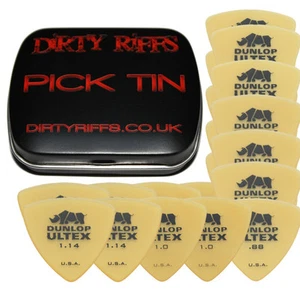 20 x Dunlop Ultex Triangle Guitar Picks / Plectrums - 4 Of Each In A Pick Tin - Picture 1 of 1