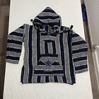 Mexican Festival Hoodie Baja Small  Abstract Vintage Mens Aztec Striped Hippie