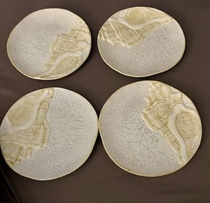 Cracker Barrel Seashell Salad Plates - Set 4, Two With Original Label - Picture 1 of 8