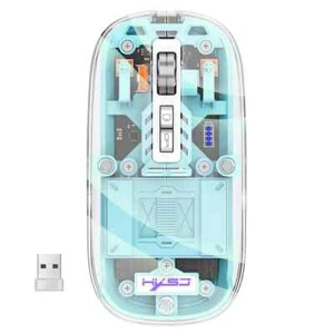 3 Modes Wireless Bluetooth Transparent Mouse 2.4G USB 2400DPI Rechargeable - Picture 1 of 19