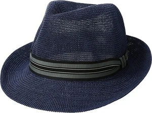 San Diego Hat Company 185577 Mens Paper Fedora Hat Navy Size Small/Medium - Picture 1 of 3