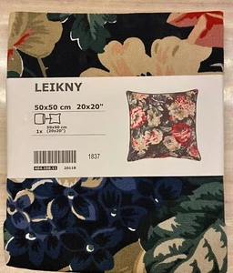 NEW LEIKNY FLORAL PRINT PILLOW COVER 20"X20" BY IKEA - Picture 1 of 2