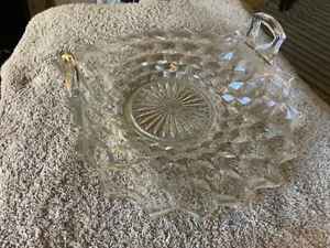 PORTAPANE VINTAGE DESIGN VETRO INCISO TRASPARENTE CON LATI CURVI E MANICI - Foto 1 di 5