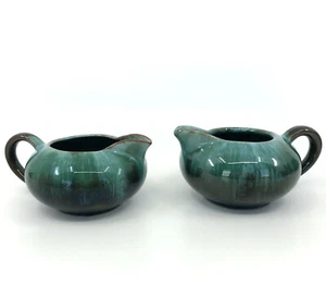 BMP Blue Mountain Pottery Mini Creamer 4oz Jug x 2 1960s 70s Label Signed Vtg - Picture 1 of 7