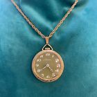 Lucerne Vintage Pocket Watch Mechanical Manual Green Face 24”Chain Swiss Works