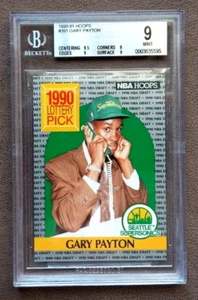 1990-91 Hoops Gary Payton Lottery Pick Rookie Card #391 ~ BGS Graded 9 Mint - Picture 1 of 2